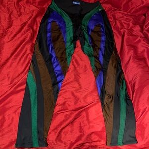 Mugler spiral paneled nylon leggings